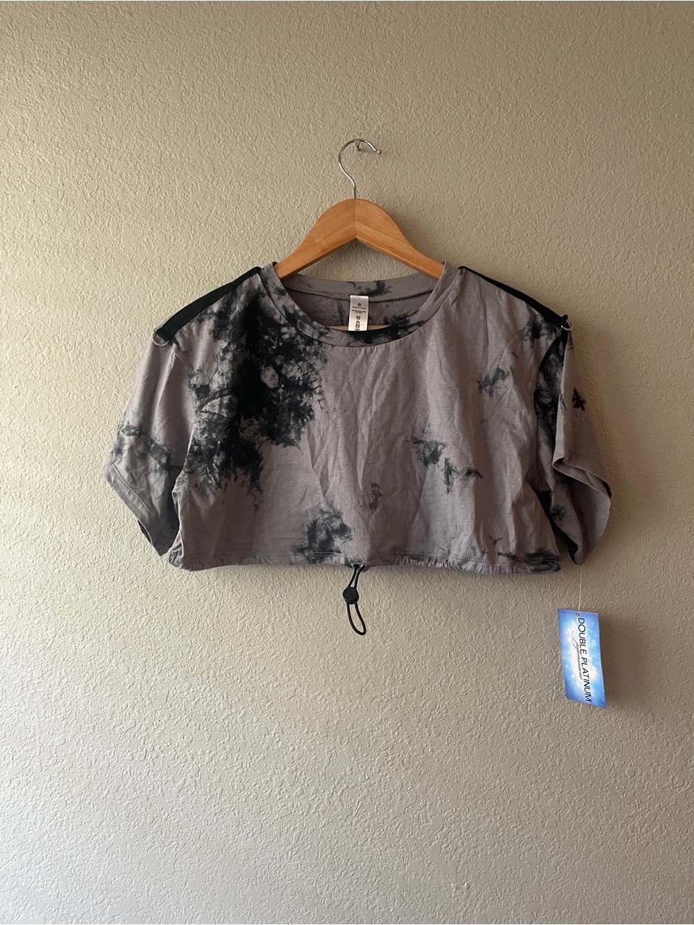 Double Platinum Dancewear Cropped Tie-Dye Drawstring Women's Top NWT